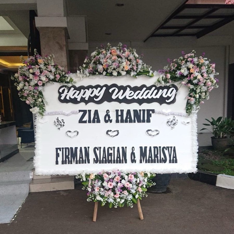 Bunga Papan Happy Wedding
